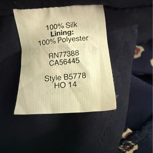 Madewell Silk Geo Printed Midi Skirt Navy Midi Front and Back Slit - Picture 7 of 9